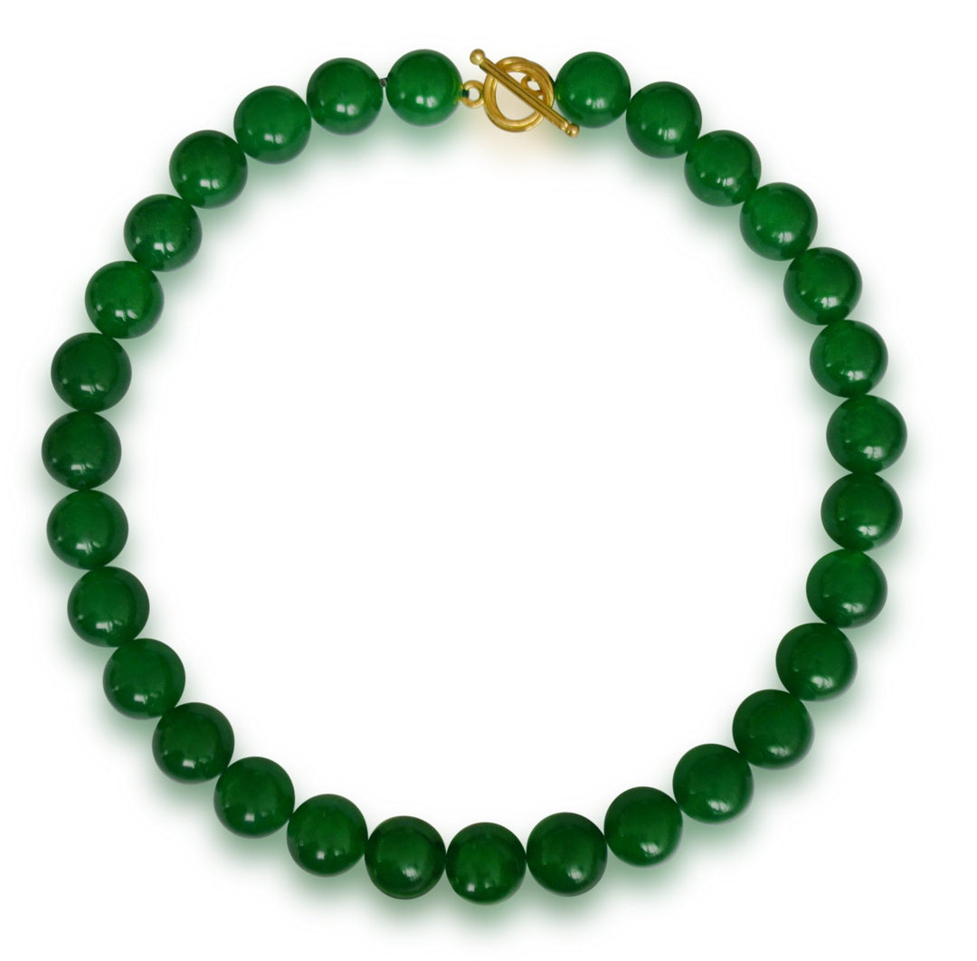 Vifaleno Jade Halskette, Malaysia Jade, natürlich, grün, rund, 12mm