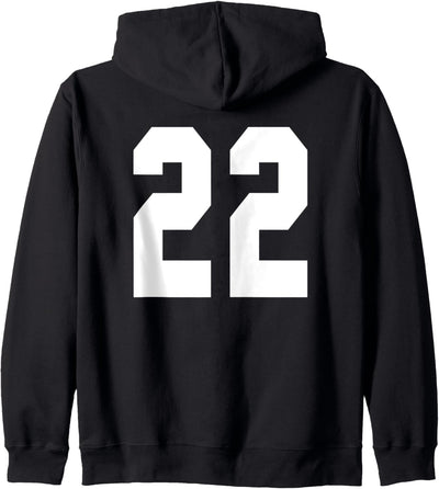 # 22 Team Sports Trikot vorne & hinten Number Player Fan Kapuzenjacke