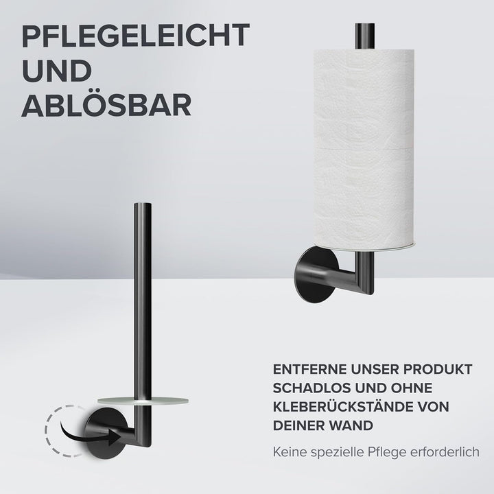 Ersatzrollenhalter Sentraltind Gunmetal zum Kleben 3M | aus Edelstahl und Glas | Toilettenpapier Rol