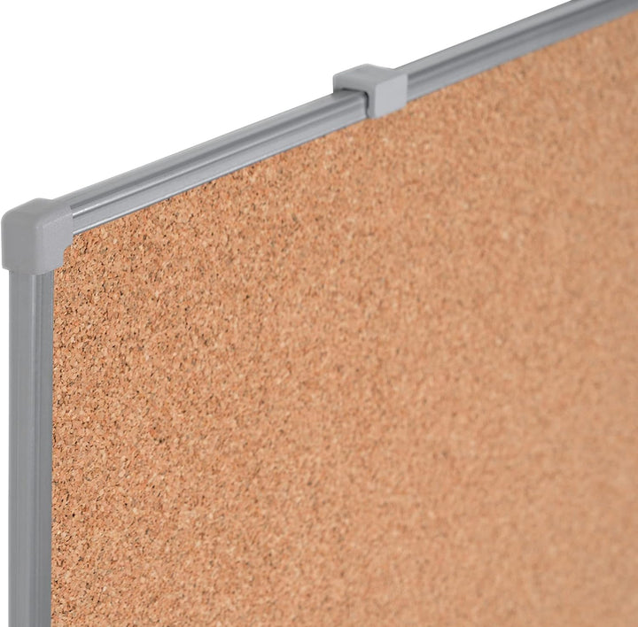 BoardsPlus Economy Korktafel, 118 x 88 cm, Rahmen aus grauer Tech-Legierung 120 x 90 cm, 120 x 90 cm