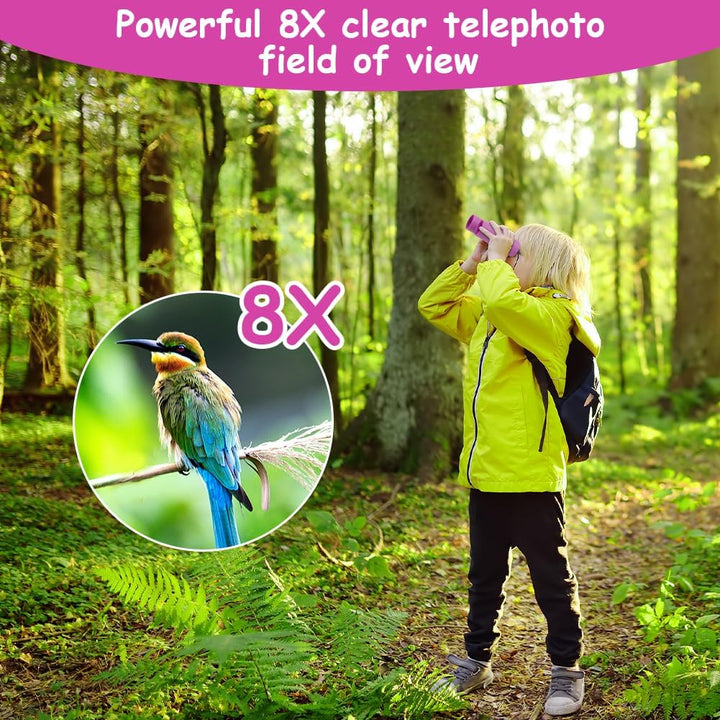 OSDUE Fernglas für Kinder, Fernglas Spielzeug, Starke Vergrösserung 8X21, Stossfestes, Inklusive Lup