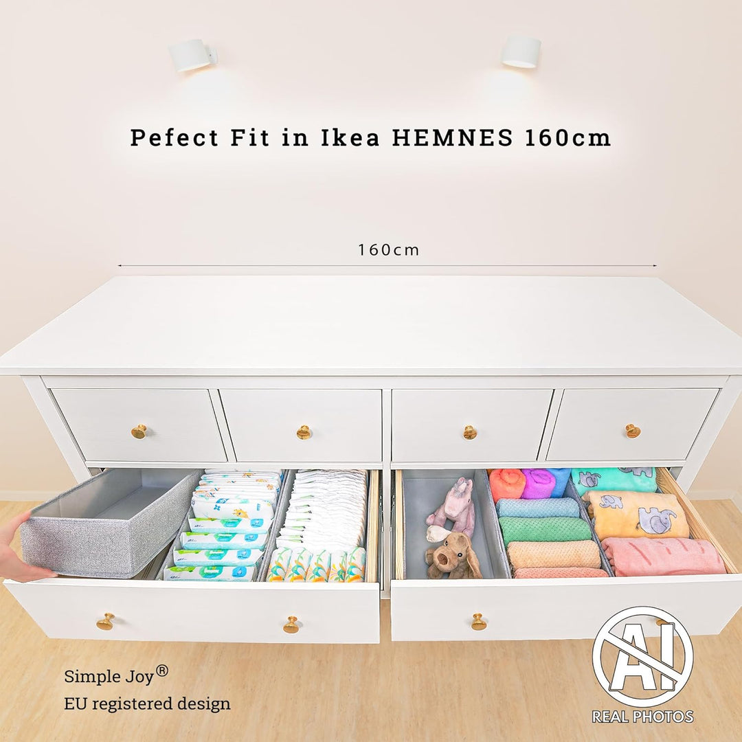 SIMPLE JOY® HEMNES DOUBLE FileFolding Box für ikea Kommode; DAS ORIGINAL; passgenau; Stabiler Boden;