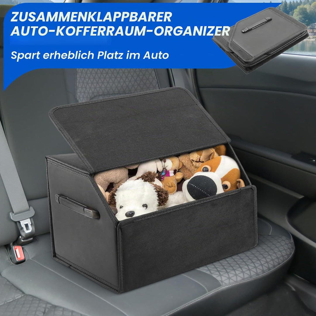 Auto Kofferraum Organizer, 38x31x30cm Auto Tasche Kofferraum mit Deckel, Zusammenklappbarer Kofferra
