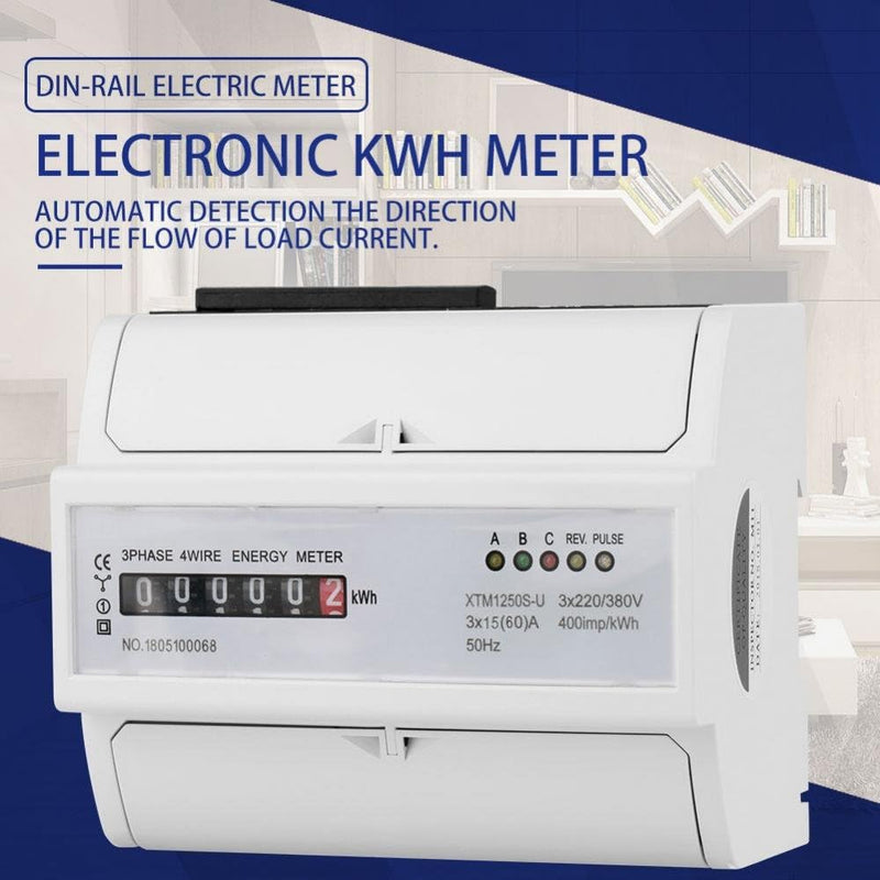 1 stücke 3 x 220 V / 380 V Digitale 3 Phase 4 Draht 7 P DIN Schiene Stromzähler Elektronische KWh Me