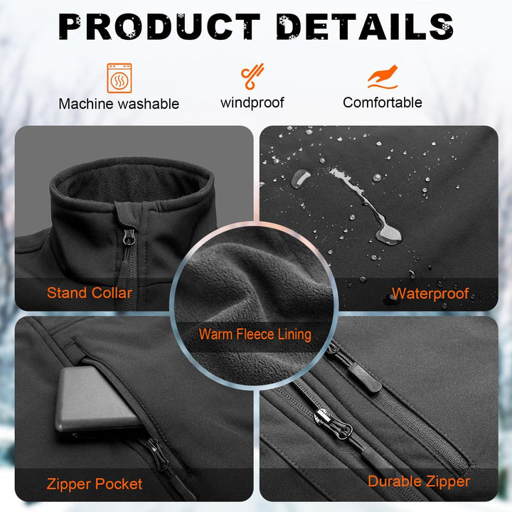 Moteoza Eletriksche Beheizte Weste Herren Wärmeweste mit Akku, Heizweste Winterjacke S Schwarz, S Sc