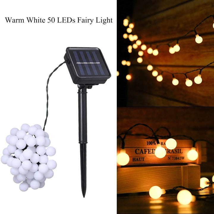 Tomshine Solar Lichterkette Aussen 50Leds, 6,9 Meter Solar Lichterkette Aussen mit 50 LED Kugel, 8 L