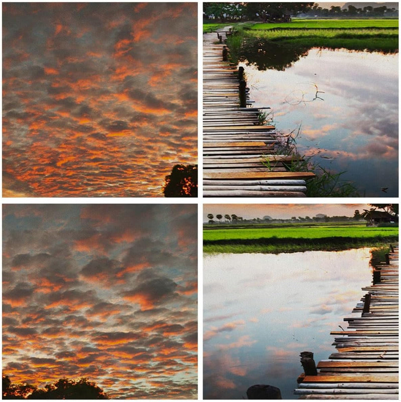 Wandbilder Dekoration Wohnzimmer Asien brücke see natur Panorama Bilder auf Leinwand 120x50cm Leinwa