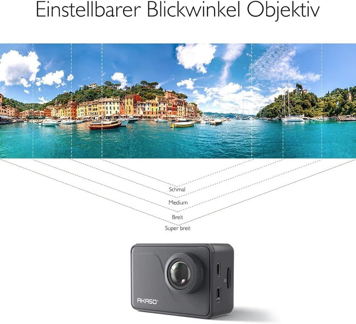 AKASO Action Cam 4K 30FPS Action Kamera 20MP WiFi mit Touchscreen EIS 40M unterwasserkamera mit Spra