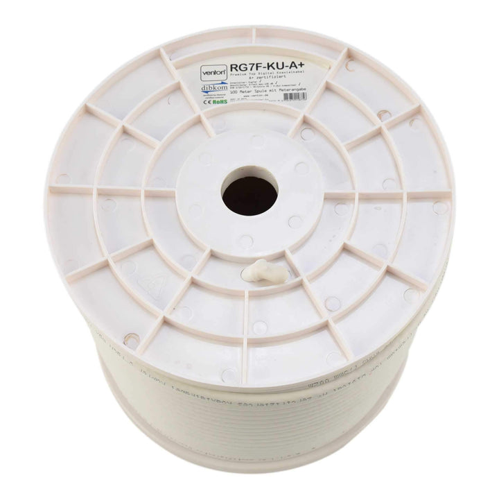 Venton Sat Kabel coaxial Kabel RG7F-KU 100 m I Antennenkabel A+ 130 dB max. I 5fach geschirmter HQ d