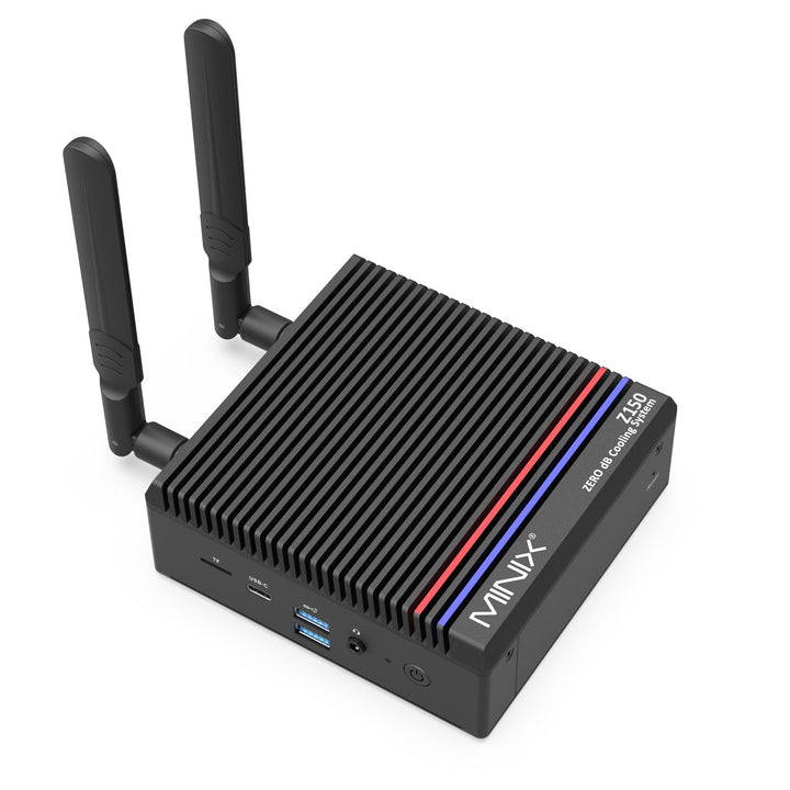 MINIX Z150-0dB lüfterloser Mini PC, Intel N150, 16GB DDR4, 512GB M.2 PCIe Gen3 x 4 NVMe SSD Mini Des