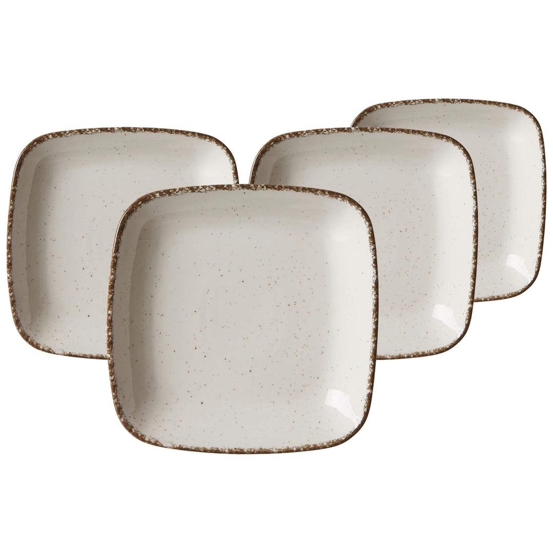 Ritzenhoff & Breker Suppenteller-Set Casa 4-teilig, 22 x 22 cm, Tiefe Teller im Vintage-Look, Mix &