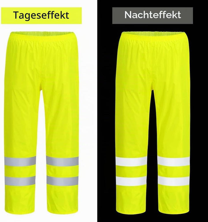 Leichte Regenhosen Herren Damen Orange/Regen Warnschutzhose Winddichte Outdoorhose für Fahrrad Trekk