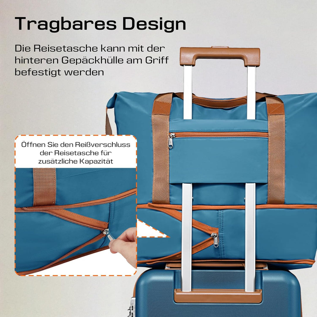 Joyway Kofferset 5 teilig Koffer Trolley, Hartschalen Erweiterbar Reisekoffer, Zwillingsrollen Handg