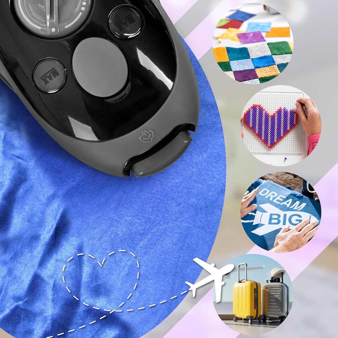 Duronic SI2 BK Mini Reisebügeleisen, 375W Mini Bügeleisen, Dampfbügeleisen 50ml Wassertank, kleines