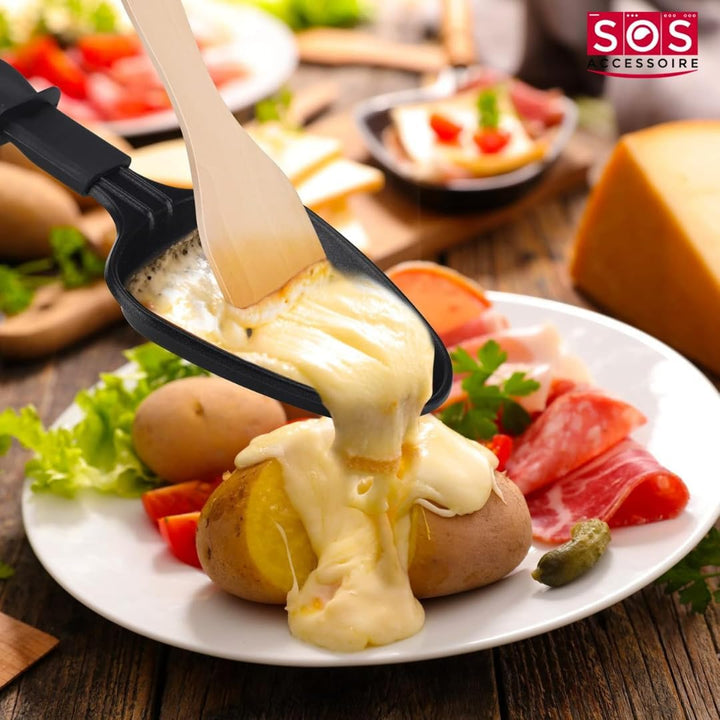 Raclette für Pfannen, multifunktional, Mini-Set, Holz, antihaftbeschichtet, tragbar, Wok-Grill, idea