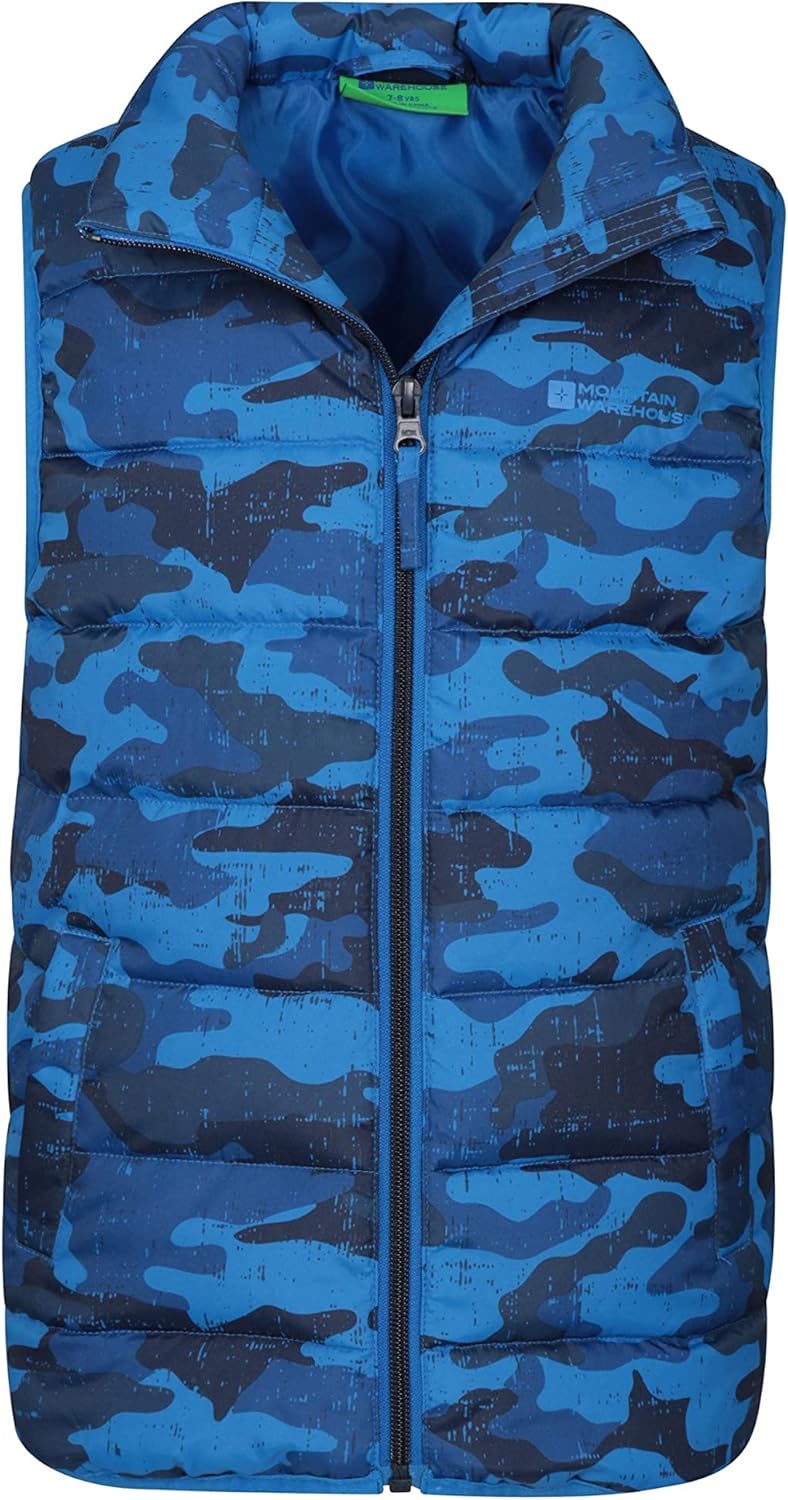 Mountain Warehouse Gepolsterte Kinder-Weste von Rocko - wasserabweisend, Mikrofaserweste, 2 Vorderta