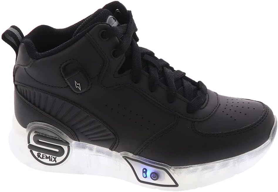 Skechers Jungen 400620l Schwarz Sneaker, Schwarzer Synthetischer Goldrand