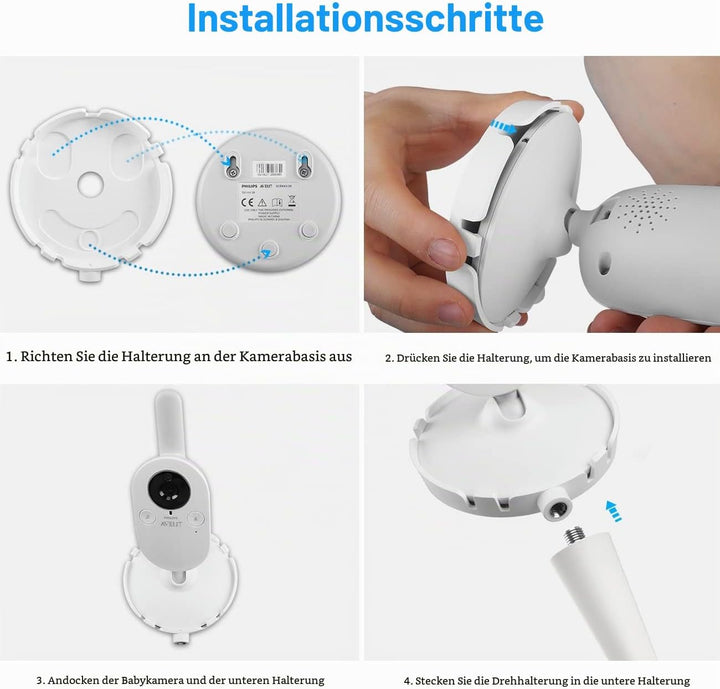 BECEMURU Vielseitige Flexible Drehhalterung mit 1/4 Schraubanschluss Dock Kompatibel mit Philips Ave