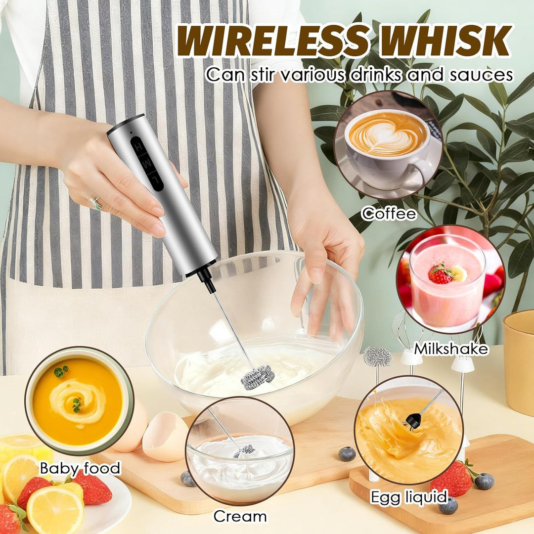 Elektrische Milchaufschäumer,USB Milchaufschäumer Elektrisch,Mixer aus Edelstahl für Geschenkschaumb