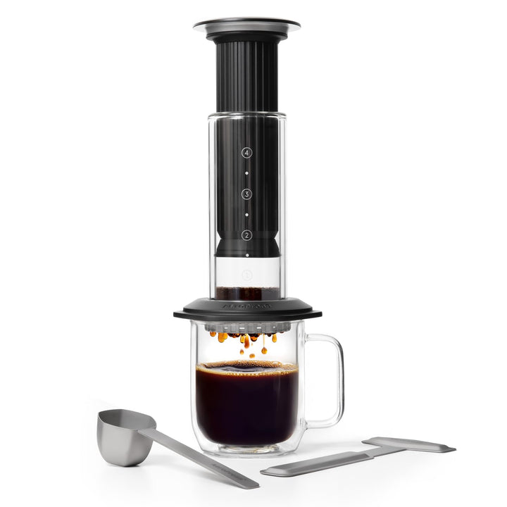 AeroPress Premium koffiepers – glas, roestvrij staal &amp; aluminium alles-in-één French Press, handmati