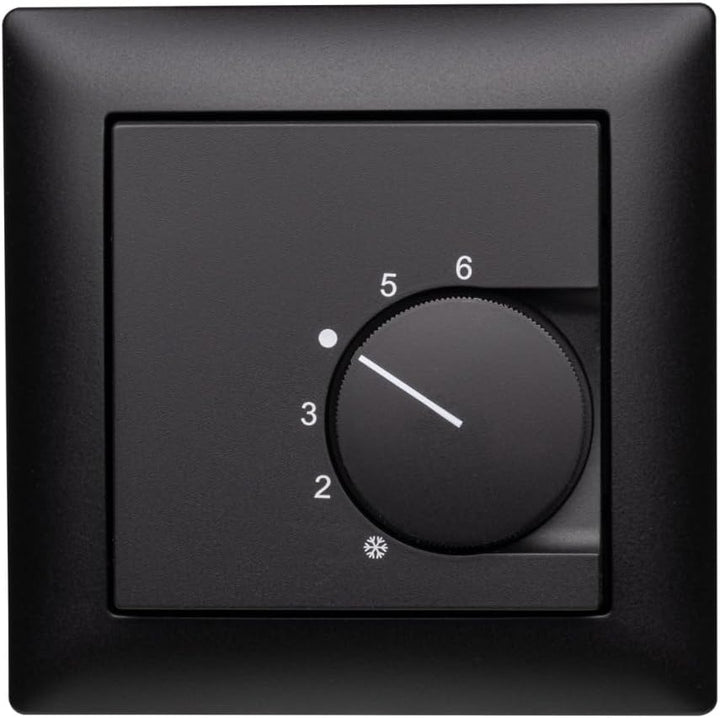 Raumthermostat schwarz mit Busch Jäger Balance SI 1-Fach Rahmen 1721-915 schwarz + Abdeckung 55x55mm
