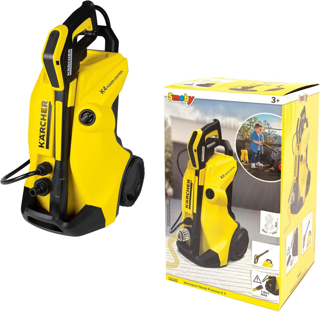Smoby Toys - Kärcher Hochdruckreiniger K4 (schwarz-gelb) für Kinder - Spiel-Putzgerät mit Wasserstra