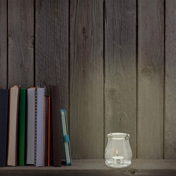 48 x Windlicht aus Glas, runde Glasvase mit Henkel, Tischdeko für Drinnen u. Draussen, Hängewindlich