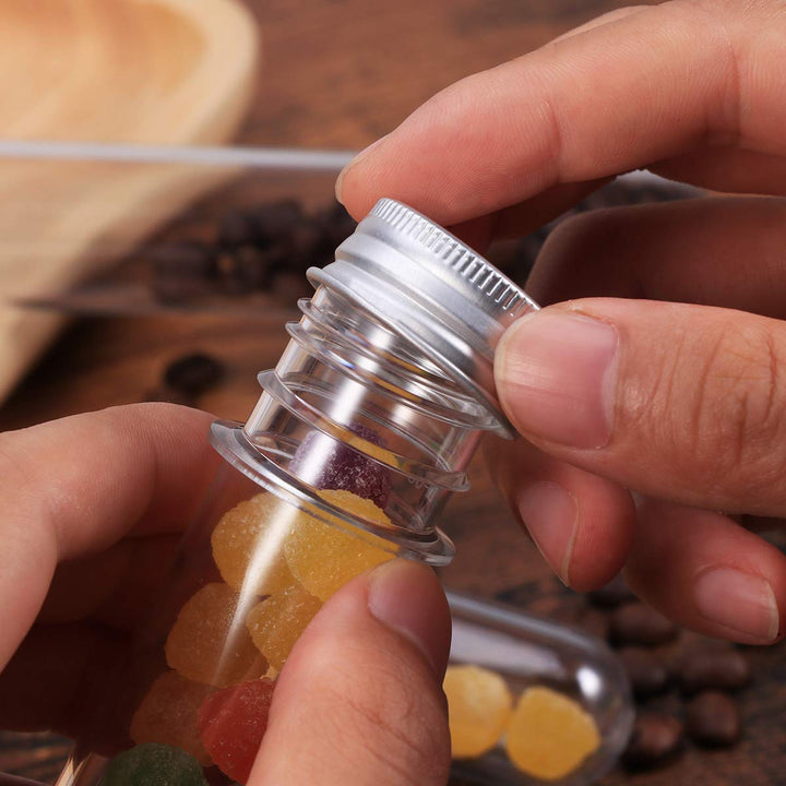 Ueetek 20 Stück Reagenzgläser 40 ml mit Schraubkappen aus Kunststoff (transparent)