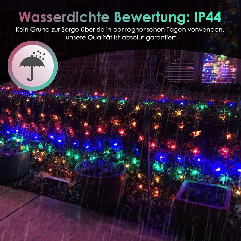 Ikodm LED Lichternetz 2x2m 204LEDs Lichterkette Lichterkettennetz 8Modi Lichtervorhang mit Stecker f