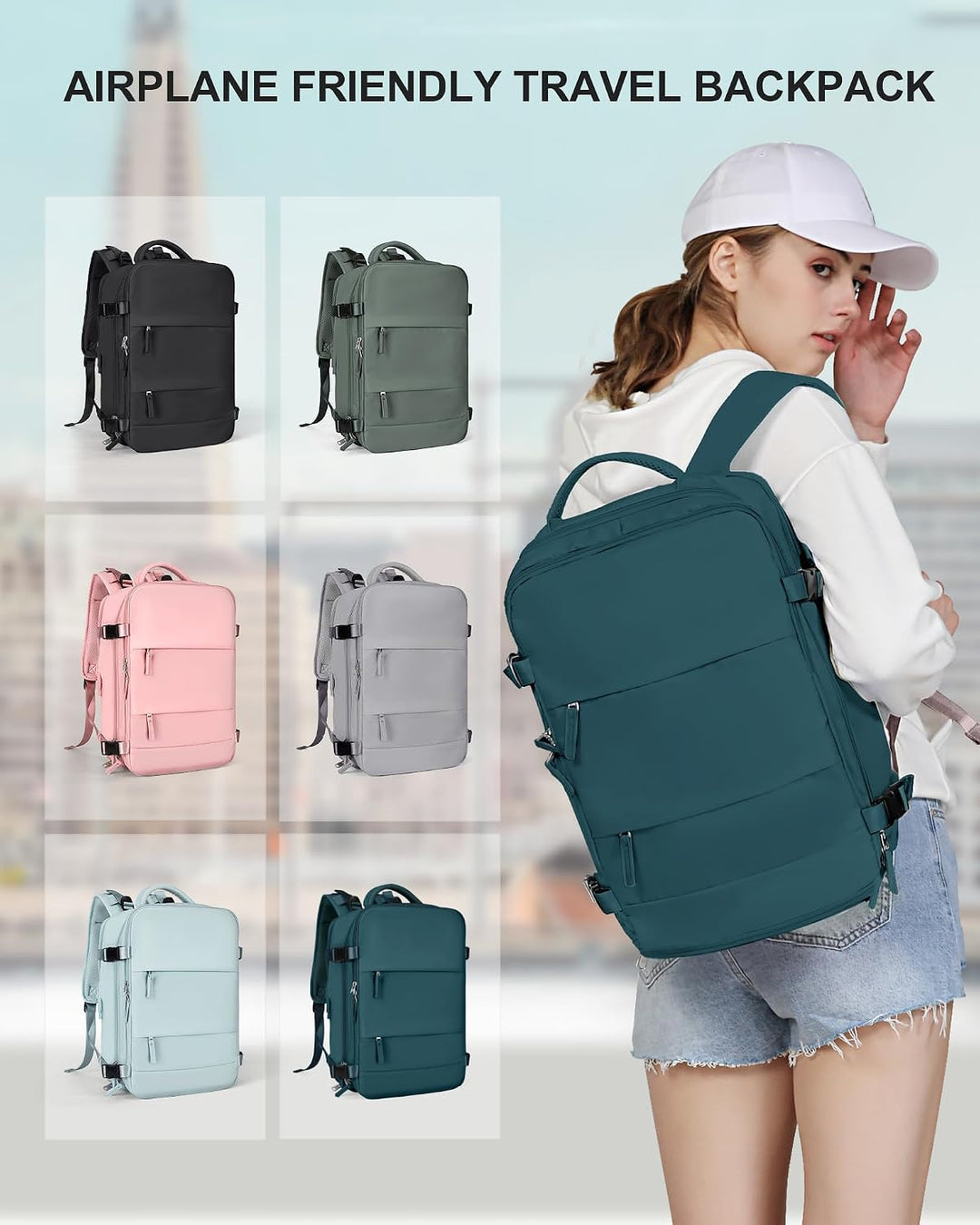 SZLX Grosser Reiserucksack Damen,Vakuum Rucksack mit Pumpe Ryanair Handgepäck 40x30x20 Herren, Wizza