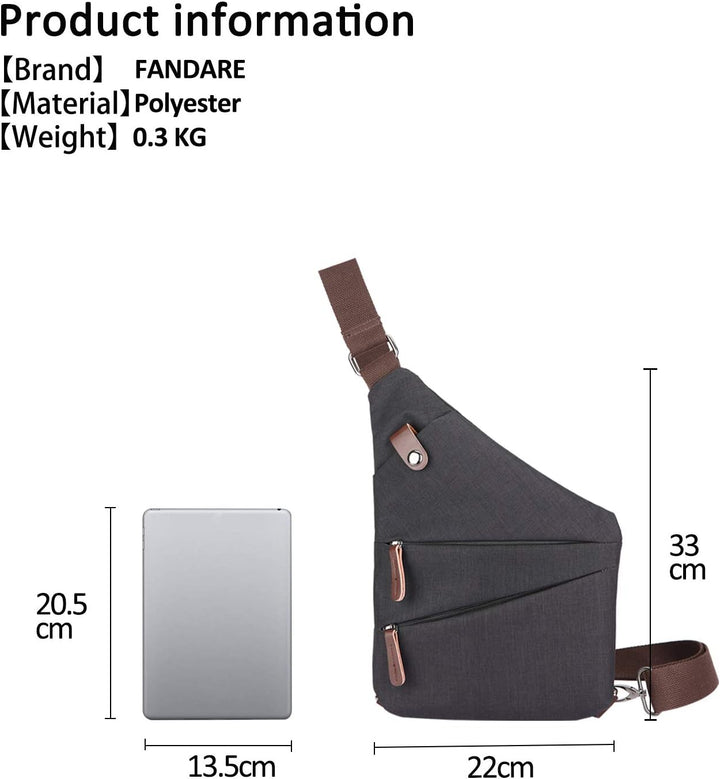 FANDARE New Sling Bag Umhängetasche Crossbody Bag Sport Party Reisen tragbar Umhängetasche Anti Thef