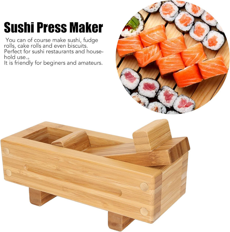 TOPINCN Holz Sushi Pressform, Rechteckige Sushi Pressmaschine, Oshizushi Formbox, Sushi Maker Werkze