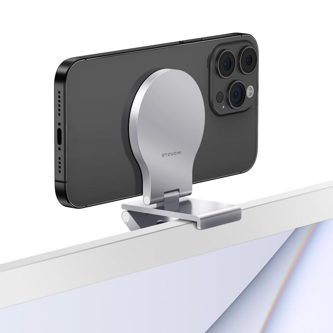 Stouchi Continuity Camera Mount für iMac, Desktop Monitor,Einstellbarer Winkel iPhone Monitor Halter