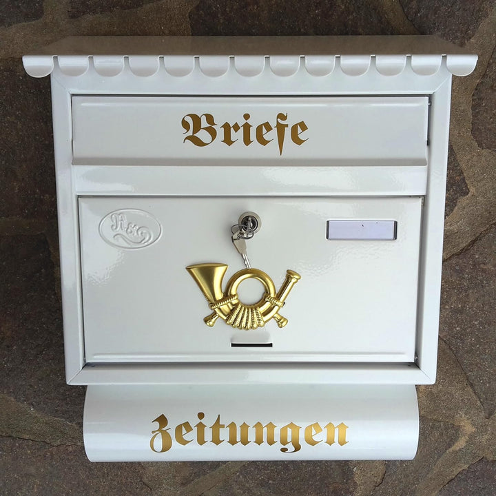 Stabiler Briefkasten Flachdach Katalogeinwurf, Premium-Qualität, mit Schutzlackierung Verschiedene M