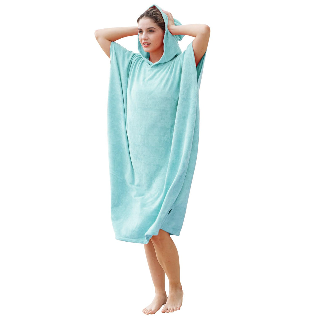 Kato Tirrinia Mikrofaser Frottee Surf Poncho Handtuch Badeponcho Bademäntel Sauna Damen Herren, Gros