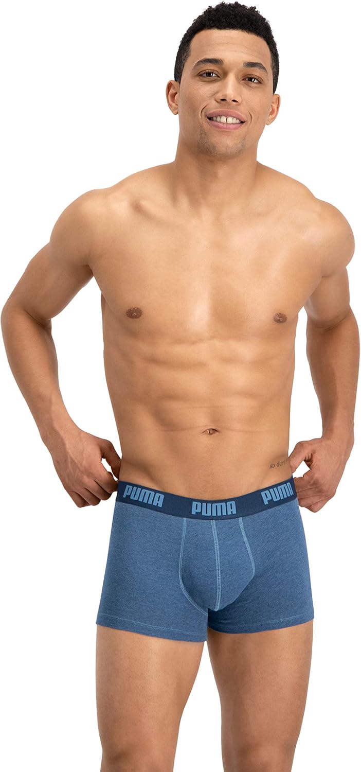 PUMA Herren Boxershorts Unterhosen 100004386 10er Pack, Wäschegrösse:2XL, Artikel:-037 Denim