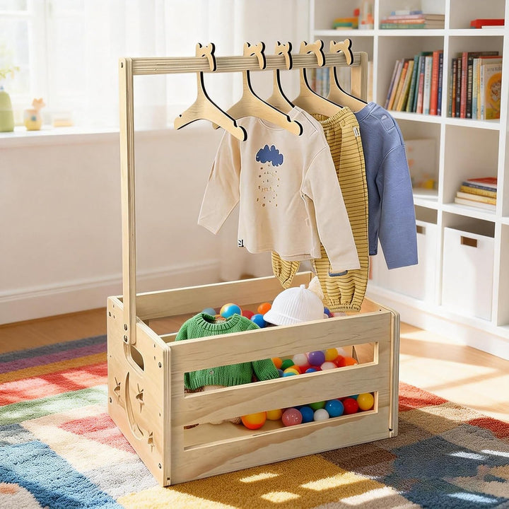 Holz Baby Geschenk Korb mit Griff: Holz Babyparty Kiste Kleiderschrank, Baby Aufbewahrungskorb, Baby