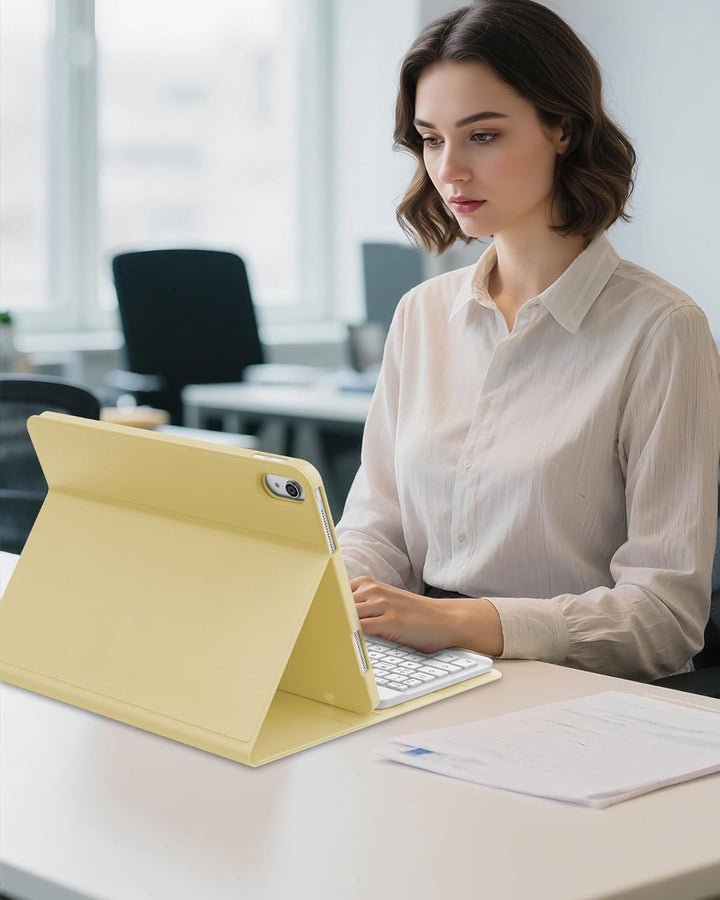 Hülle mit Tastatur für iPad 11/10 Generation (2025/2022, 11/10,9") – Bluetooth 5.0 Keyboard, QWERTZ