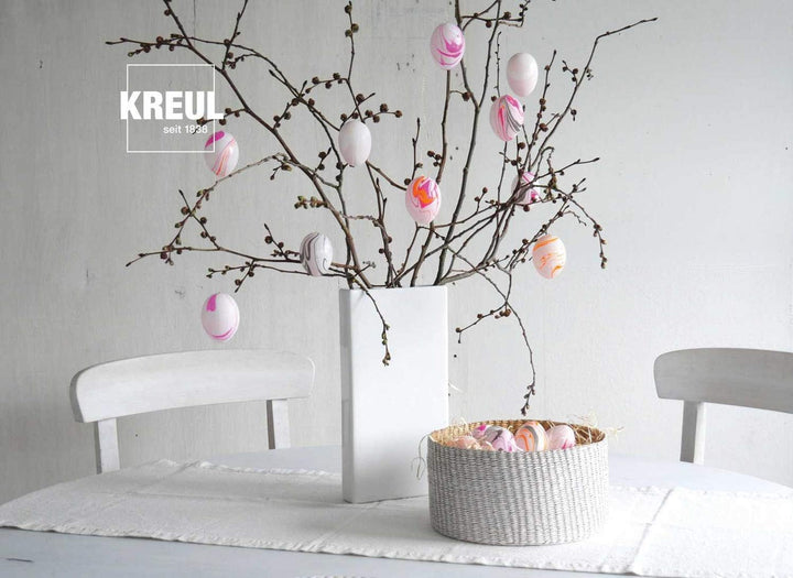 KREUL 73600 - Magic Marble Marmorierfarbe, Grundfarben Set, 6 x 20 ml Farbe in weiss, gelb, rot, bla