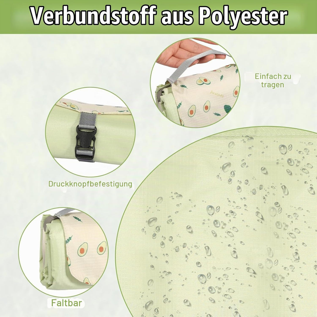 GOSHIES 150 x 210 cm Picknickdecke Wasserdicht Mini Picknickdecke Ultradünn &amp; Kompakt Stranddecke fü