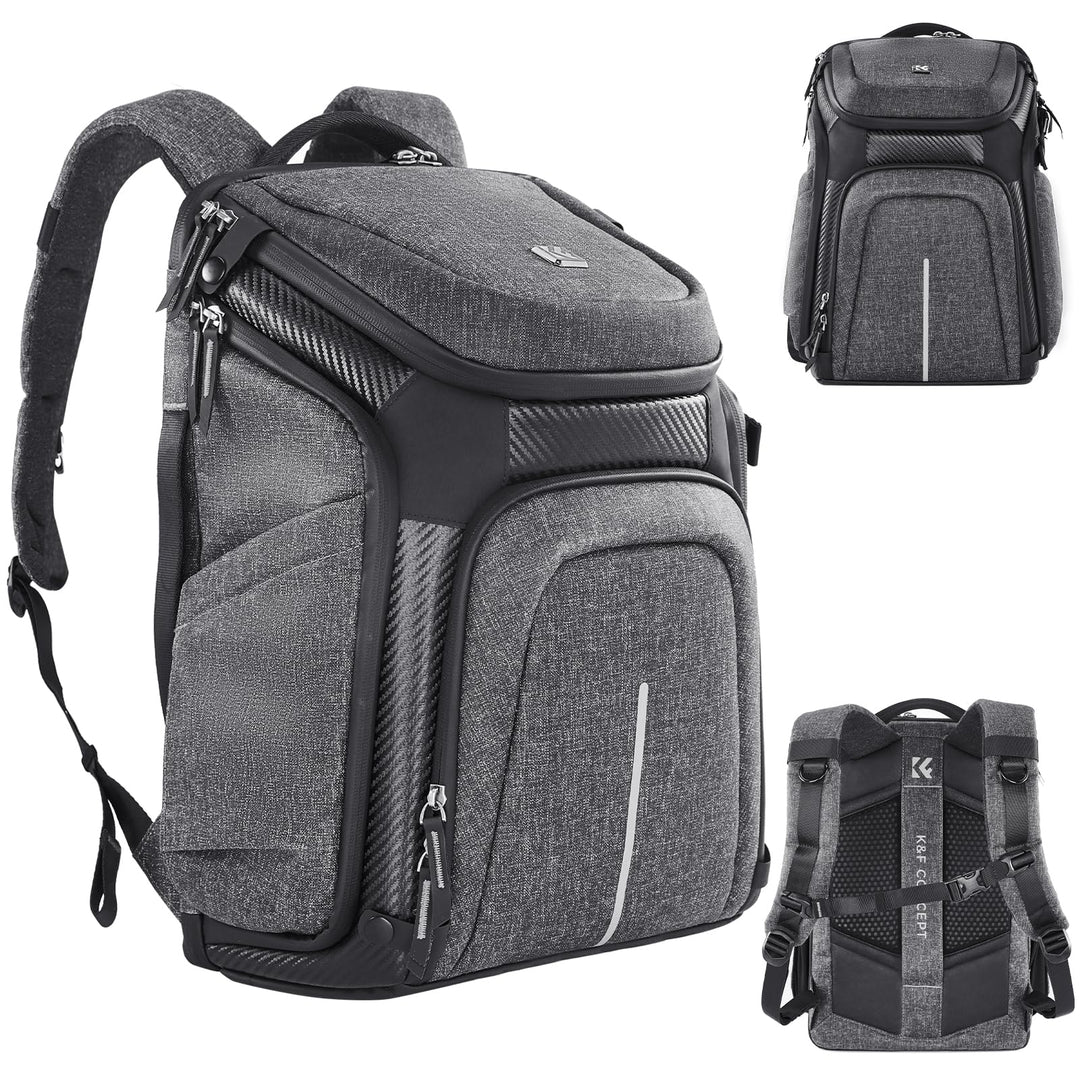 K&F Concept Wasserdichter Professioneller Kamerarucksack,Fotorucksack für 2 Kameras und 15,6 Zoll La