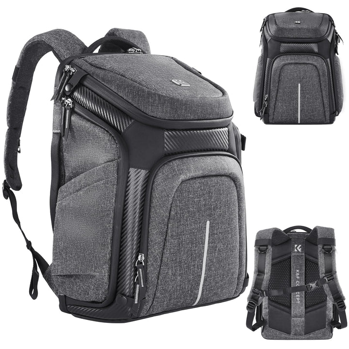 K&F Concept Wasserdichter Professioneller Kamerarucksack,Fotorucksack für 2 Kameras und 15,6 Zoll La