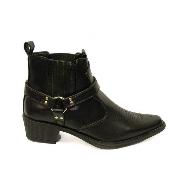 Us Messing Cuban Heel Steigbügel Western Kuh Stiefel 43 EU Schwarz, 43 EU Schwarz