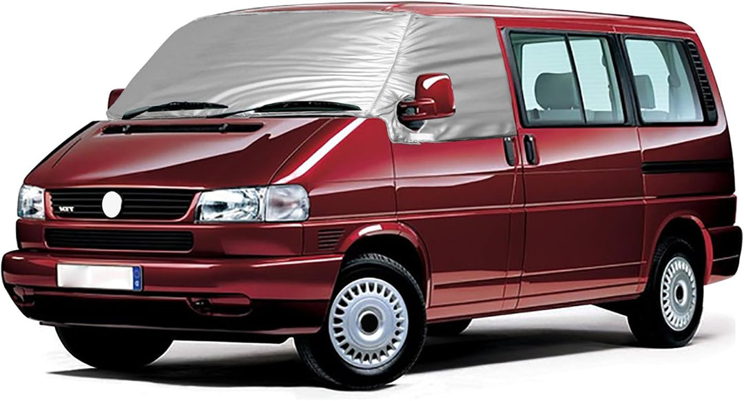 Externe Thermo Scheibenabdeckung für VW T4, Luxus Silberne Frontscheibenabdeckung Winter Sommer Sche