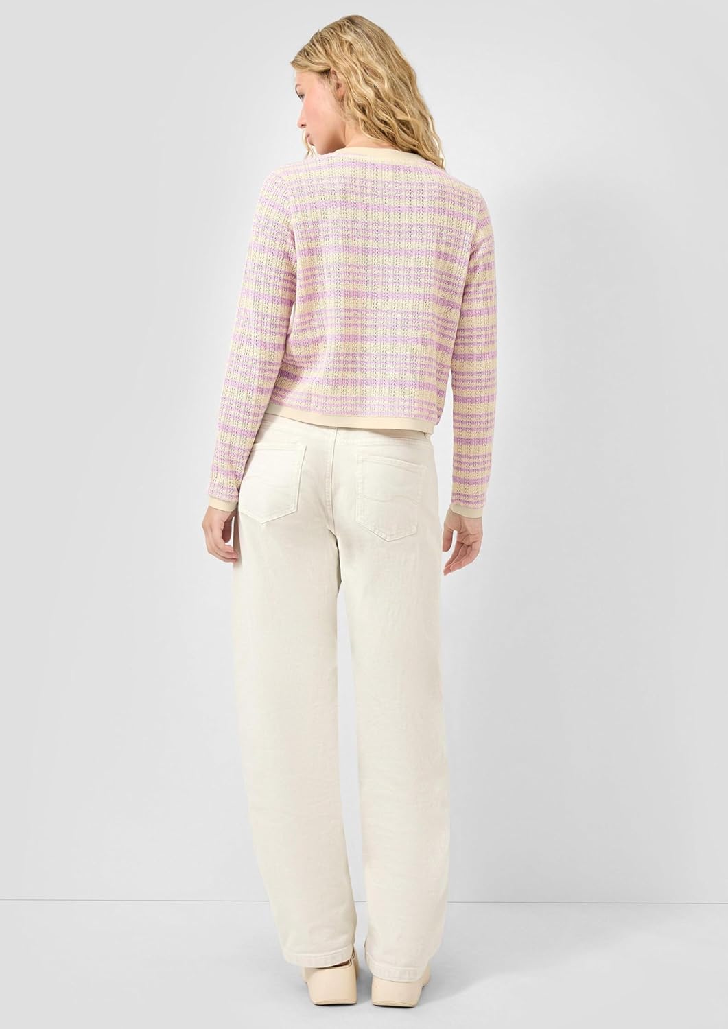 QS Damen Longsleeve mit Ajourmuster T-Shirt Langarm mit Ajourmuster XS 41g0_rosa, XS 41g0_rosa