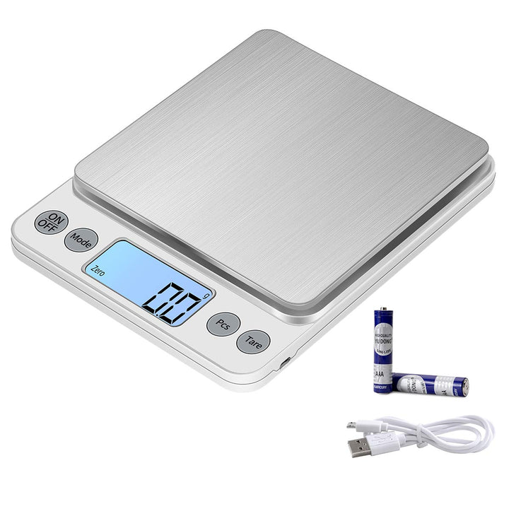 KUBEI Upgrade Gross Digitale Küchenwaage USB Aufladen,5kg/0.1g Hochpräzise Digitalwaage Haushaltswaa