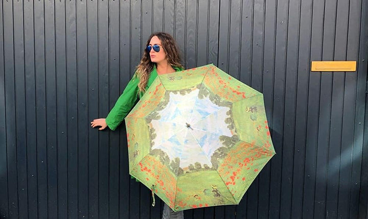 VON LILIENFELD Regenschirm Claude Monet: Mohnblumenfeld Auf-Automatik Kunst Stockschirm