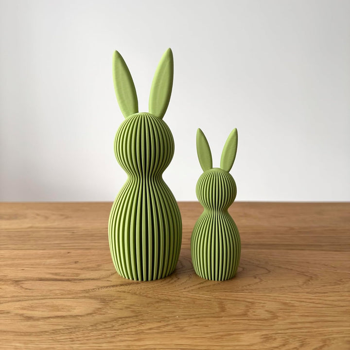 Scandi Osterhase 3D Deko – Minimalistische Osterdekoration im skandinavischen Design – Gerippte Ober