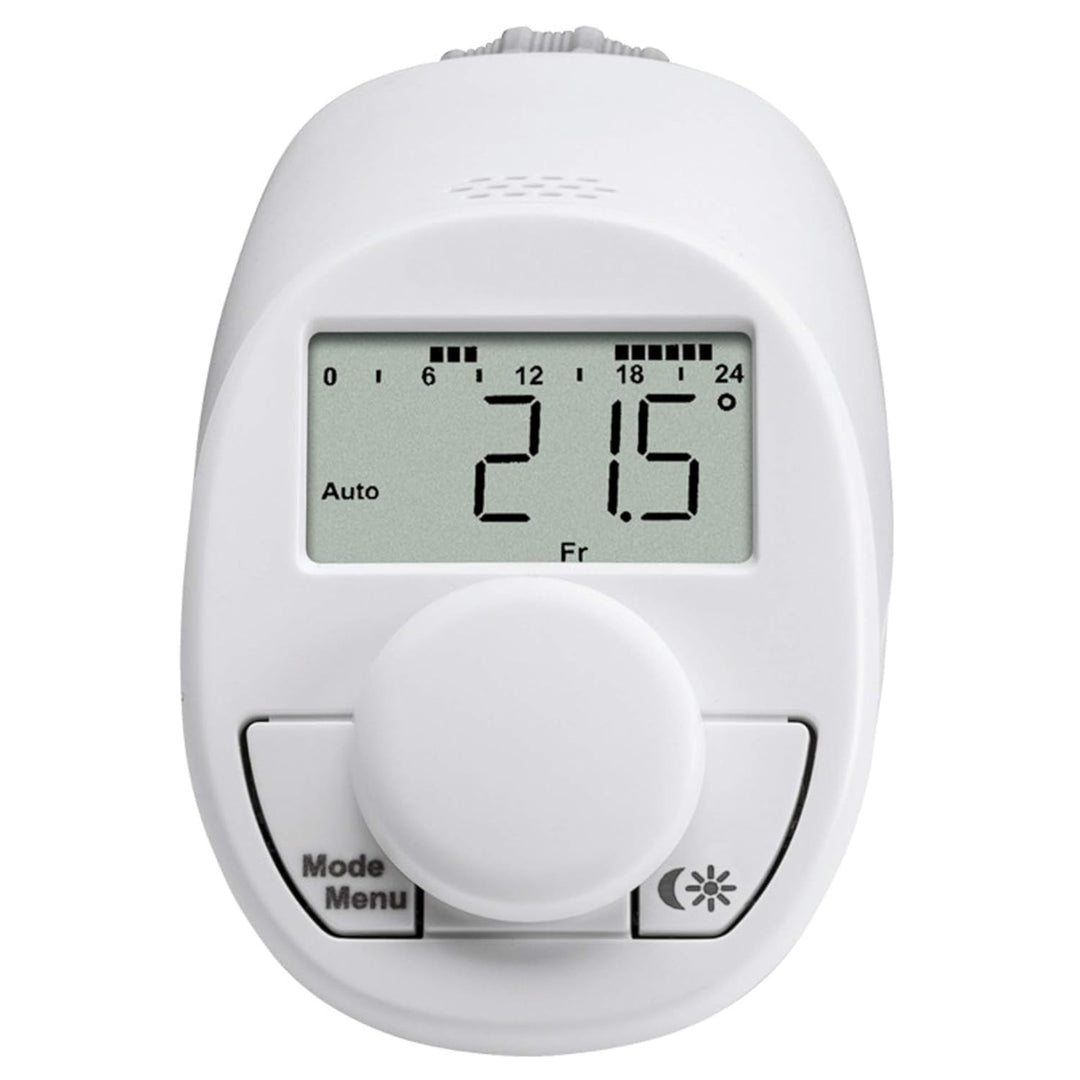 eqiva 5er Set Elektronik-Heizkörperthermostat Model N mit Boost-Funktion und leisem Kompaktgetriebe