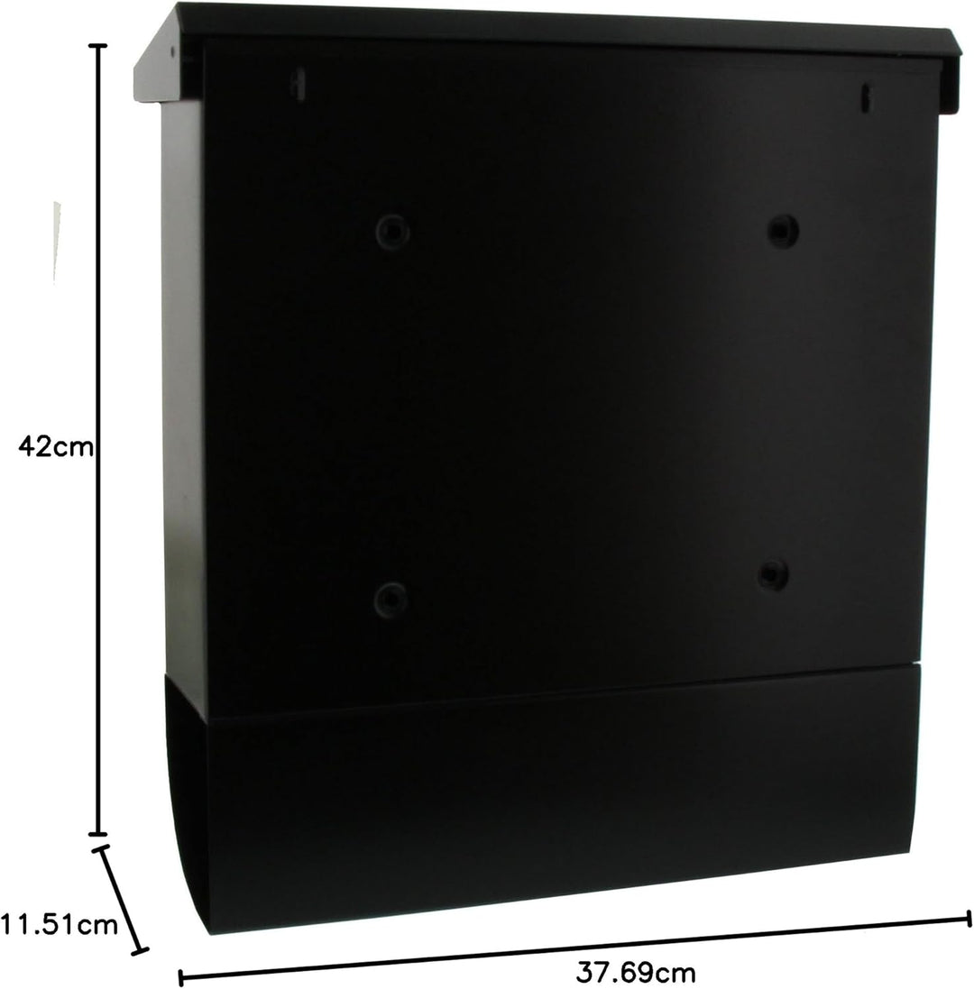 Burg Wächter Briefkasten, Schwarz, 420 x 377 x 115 (HxBxT) Schwarz Briefkasten-Set, Schwarz Briefkas